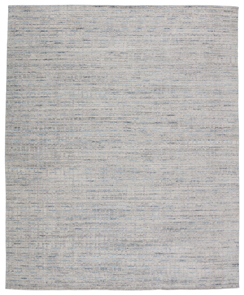 Clamor Thaddea Hand Knotted Light Gray & Blue Rug 1