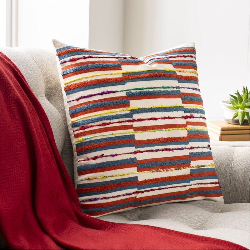 Callie CLI-003 Woven Square Pillow in Burnt Orange & Butter by Surya