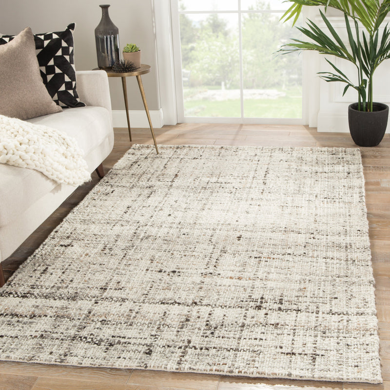 Season Handmade Solid Gray & Ivory Area Rug