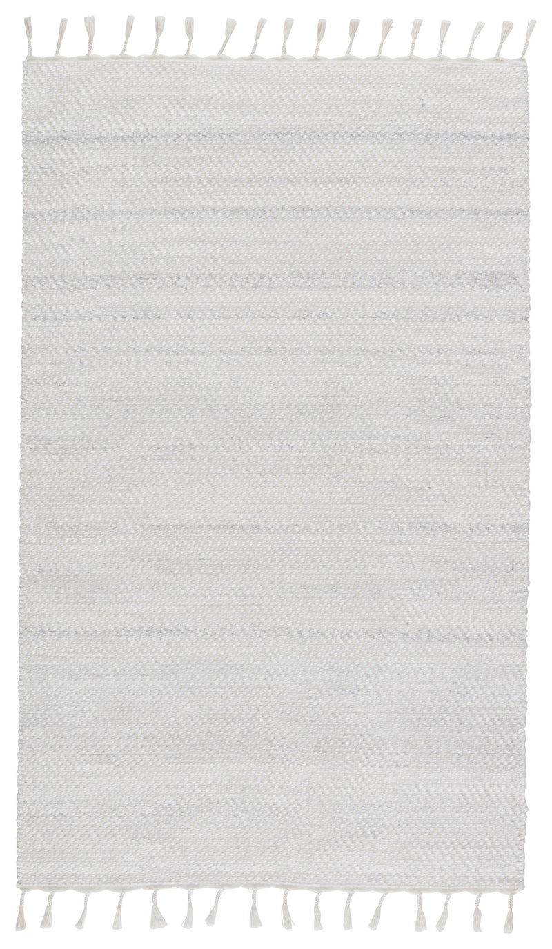 Encanto Indoor/Outdoor Solid White & Light Grey Rug