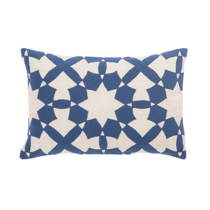 Cosmic Casino Blue & Ivory Pillow by Nikki Chu 1