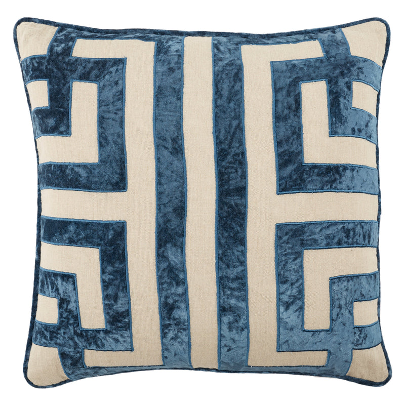 Cosmic Ordella Blue & Beige Pillow by Nikki Chu 1