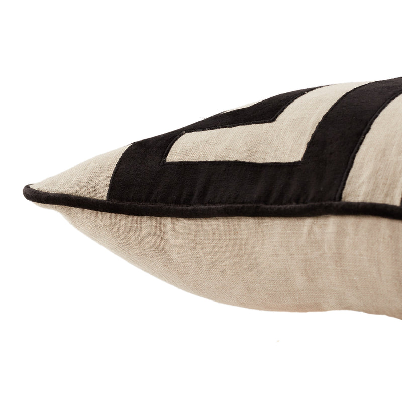 Cosmic Ordella Black & Beige Pillow by Nikki Chu 3