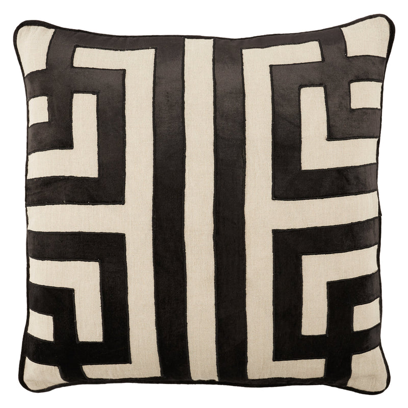 Cosmic Ordella Down Black & Beige Pillow by Nikki Chu 1