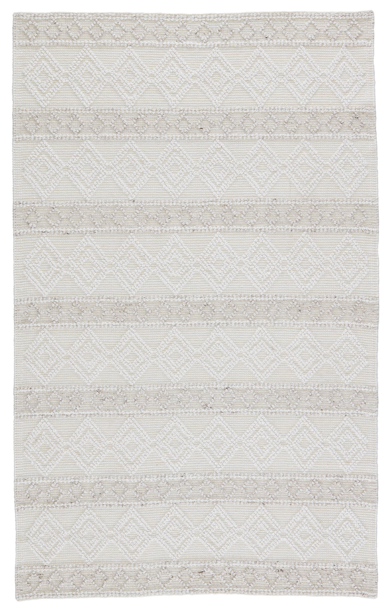 Adelie Indoor/Outdoor Trellis White & Light Grey Rug