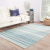 Kiawah Handmade Stripe Blue & Turquoise Area Rug