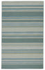 Kiawah Handmade Stripe Blue & Turquoise Area Rug