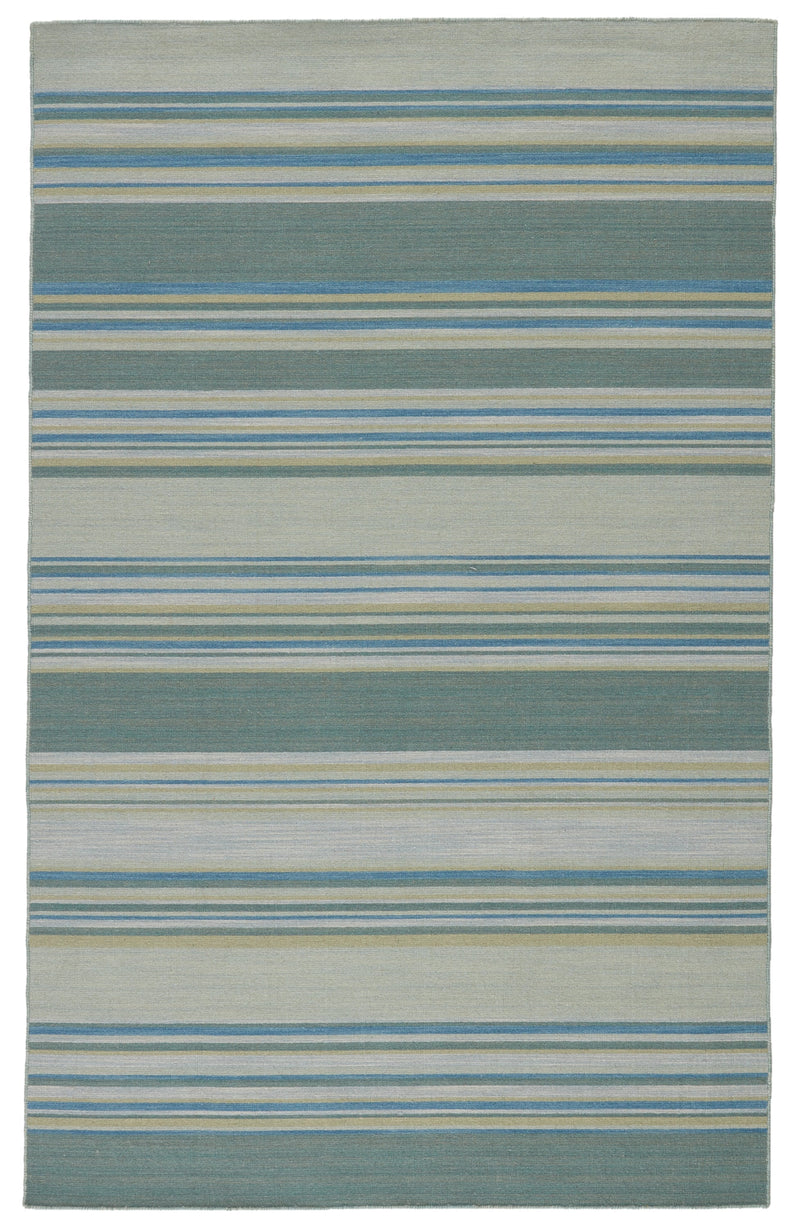 Kiawah Handmade Stripe Blue & Turquoise Area Rug