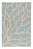 Coral Indoor/ Outdoor Abstract Teal & Tan Area Rug