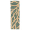 Coral Indoor/ Outdoor Abstract Teal & Tan Area Rug