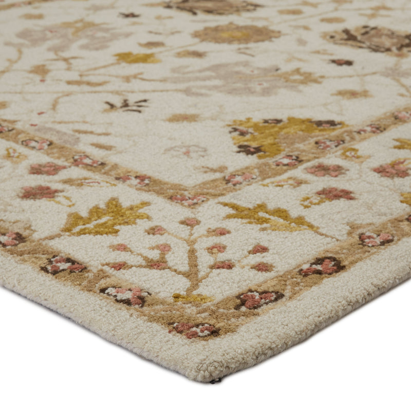 Ahava Handmade Oriental Ivory & Gold Rug