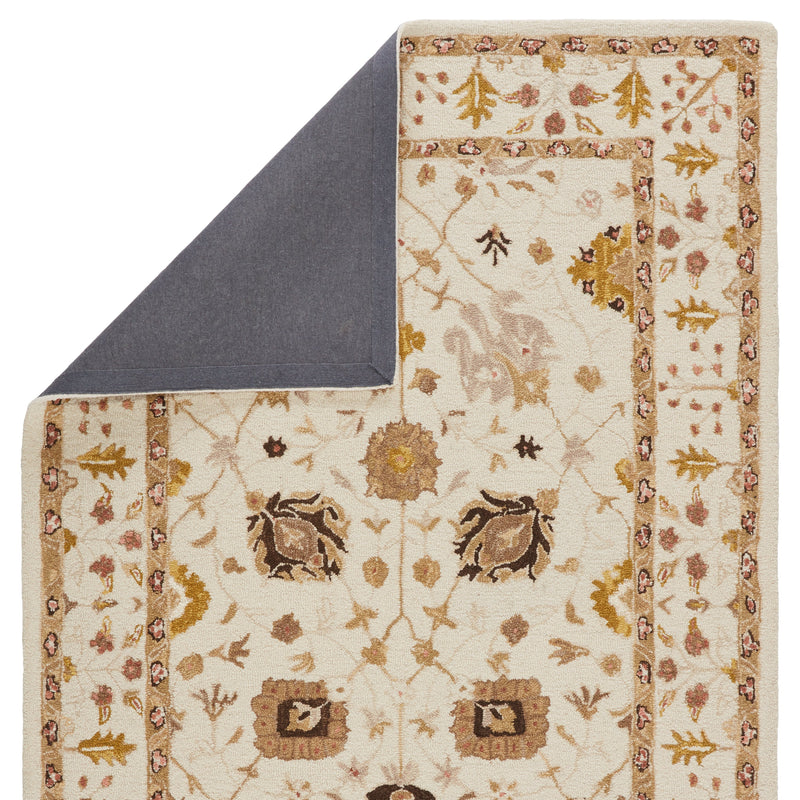 Ahava Handmade Oriental Ivory & Gold Rug