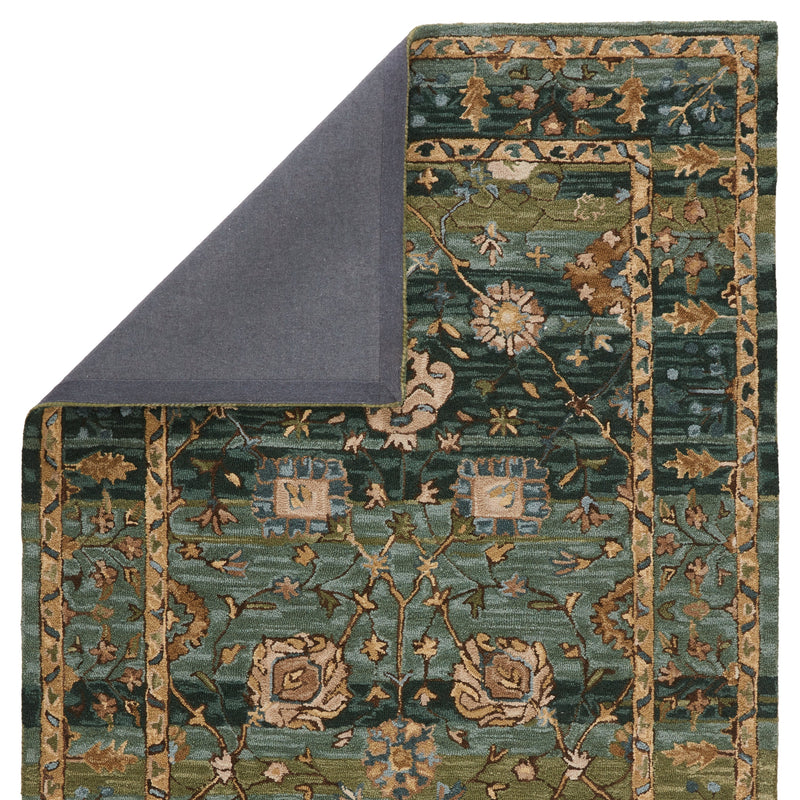 Ahava Handmade Oriental Green & Blue Rug