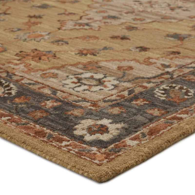 Bronya Handmade Medallion Tan & Gray Rug