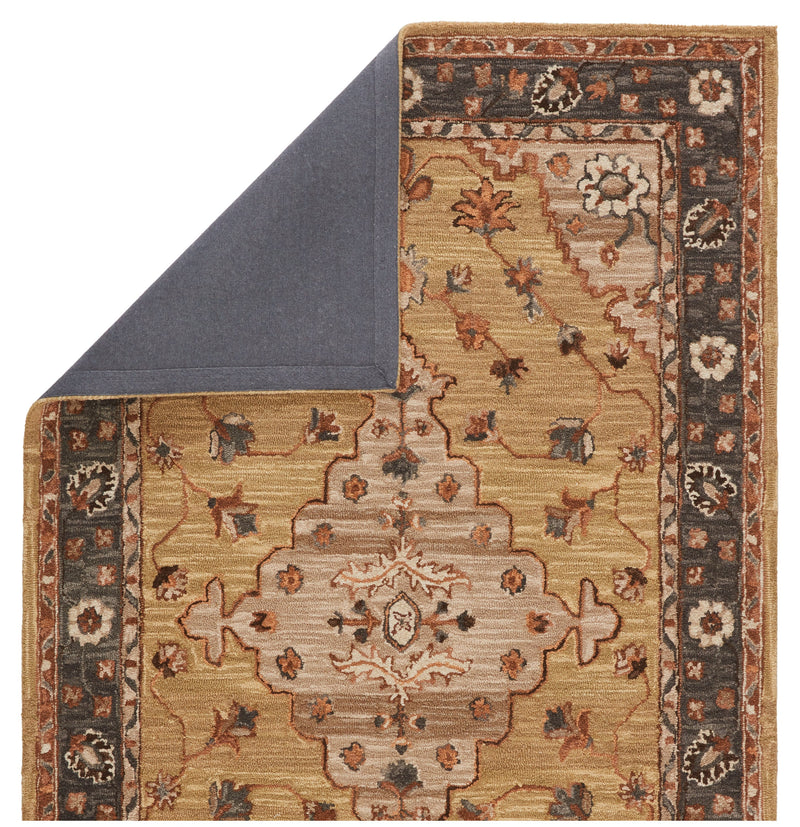 Bronya Handmade Medallion Tan & Gray Rug