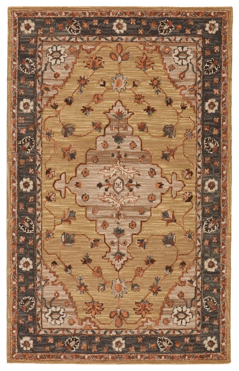 Bronya Handmade Medallion Tan & Gray Rug