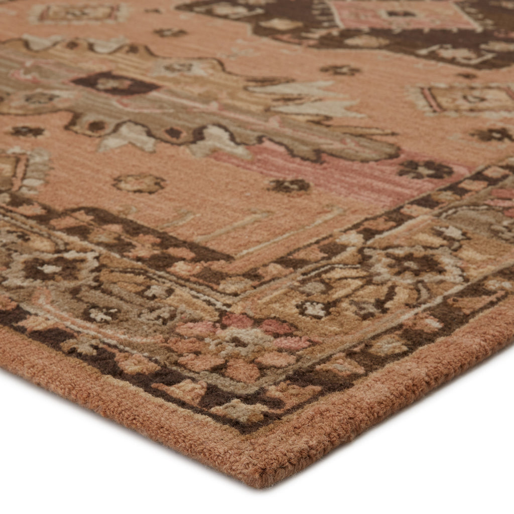 Idina Handmade Medallion Pink & Brown Rug