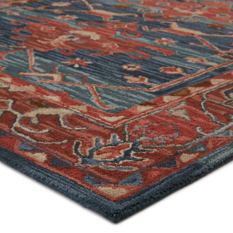 Cinnabar Handmade Medallion Rust/Blue Rug