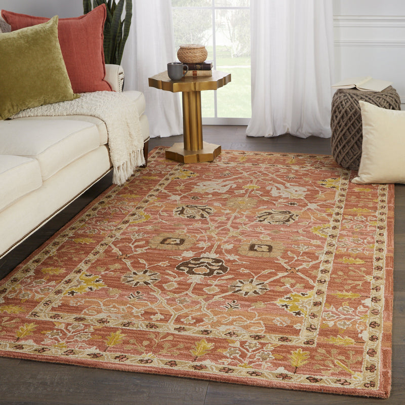 Ahava Handmade Oriental Pink & Gold Rug