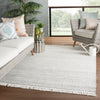 Torre Indoor/ Outdoor Solid Light Gray/ Cream Rug