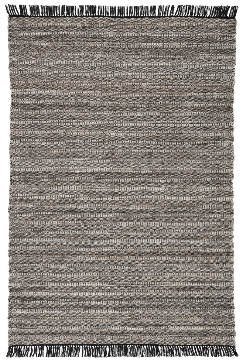 Torre Indoor/Outdoor Solid Black & Rust Rug