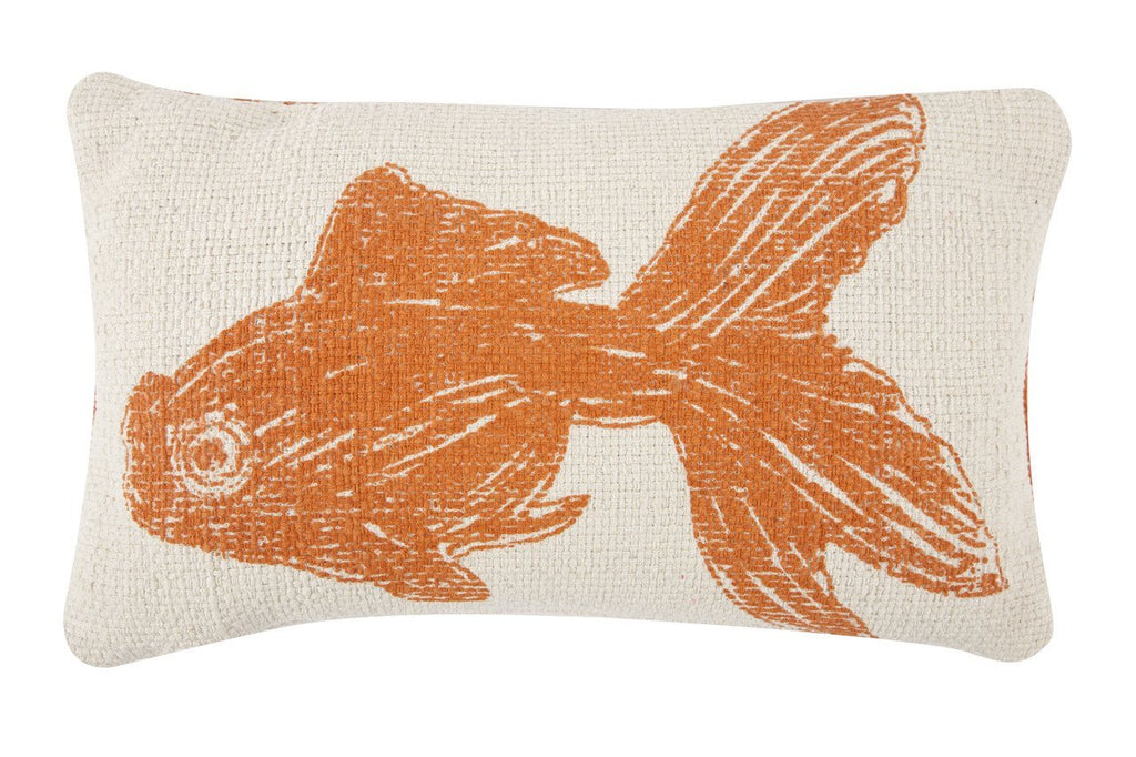 Goldfish Sketch Grain Sack Pillow design by Thomas Paul