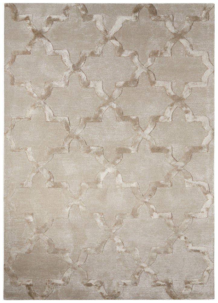 Canton Handmade Trellis Beige Area Rug