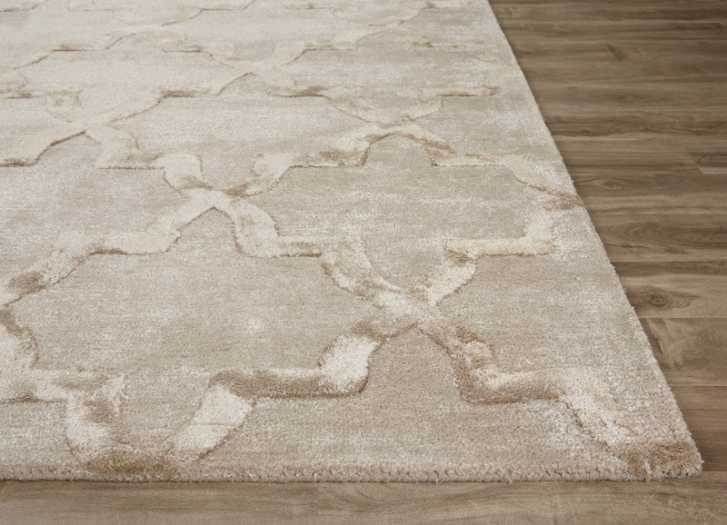 Canton Handmade Trellis Beige Area Rug