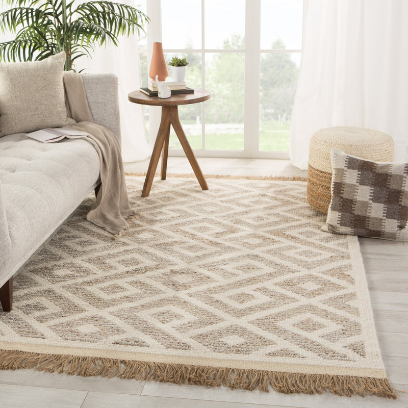 Rigel Natural Trellis Cream/ Taupe Rug by Jaipur Living