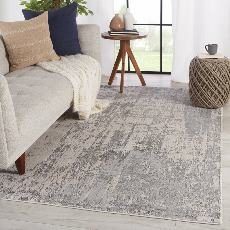 Calibra Abstract Gray & Silver Area Rug