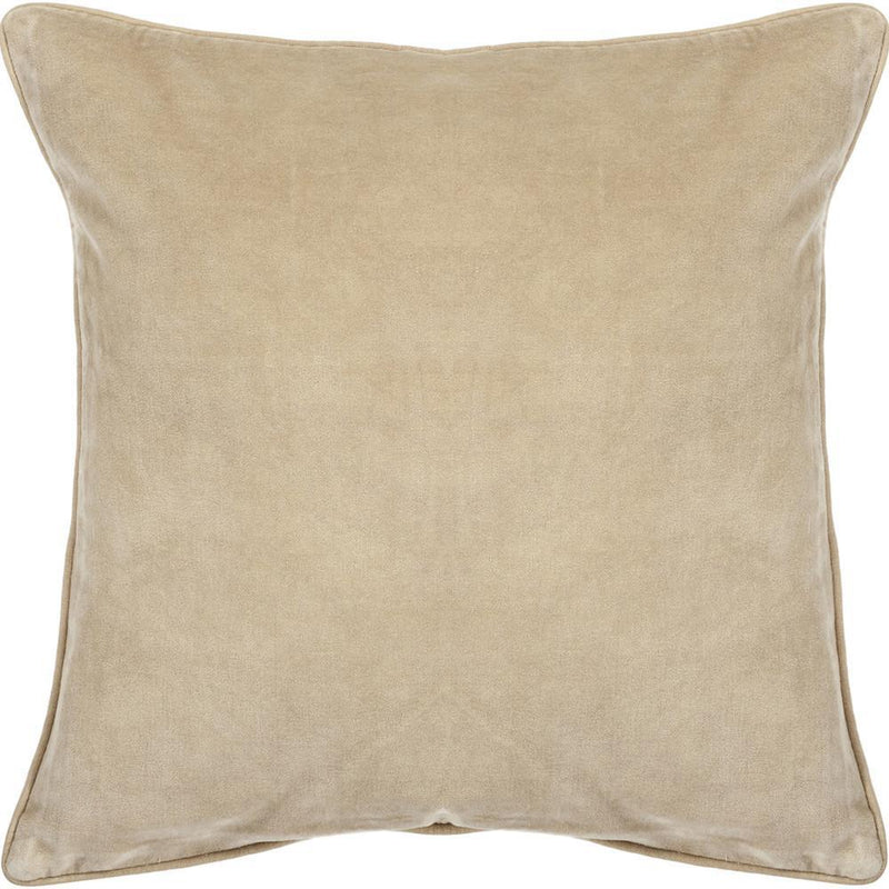 Cotton & Velvet Pillow in Beige