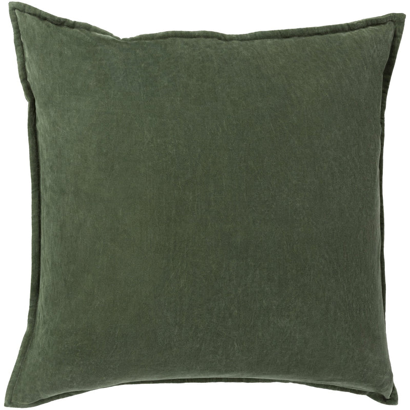 Cotton Velvet Velvet Pillow in Dark Green