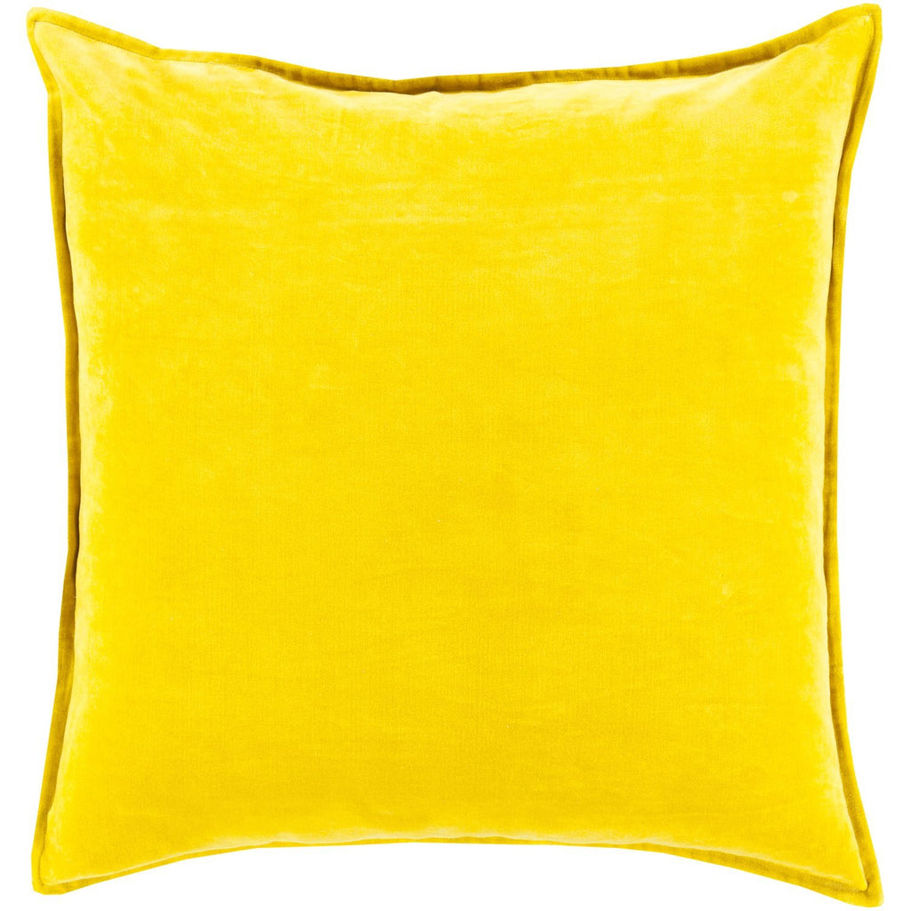 Cotton Velvet Velvet Pillow in Mustard