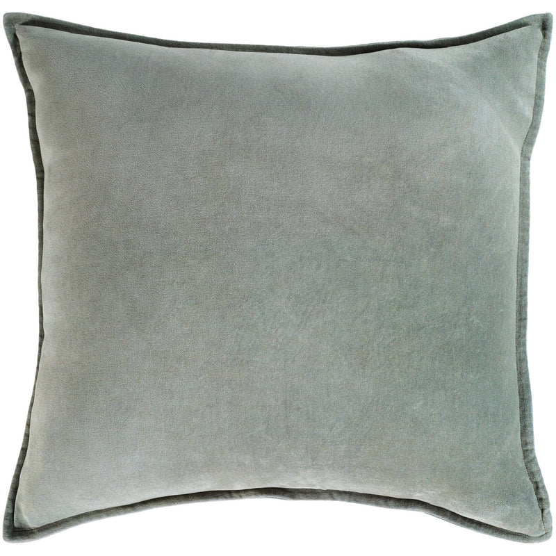 Cotton Velvet Velvet Pillow in Sea Foam