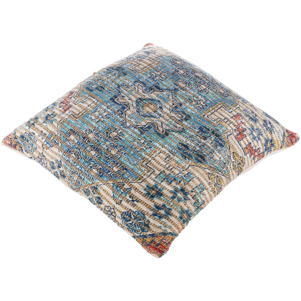 Coventry CVN-009 Woven Pillow in Aqua & Beige by Surya