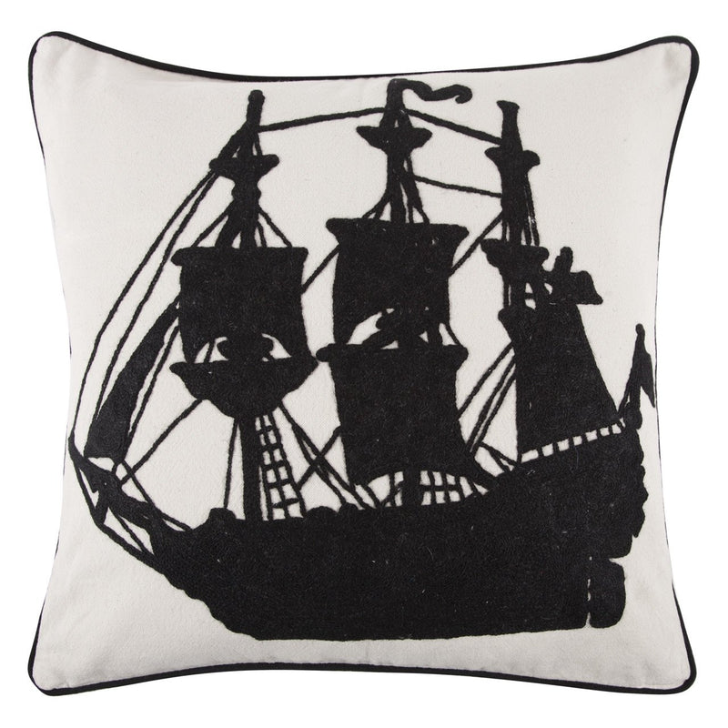 Ship Crewel Work Pillow design by Thomas Paul