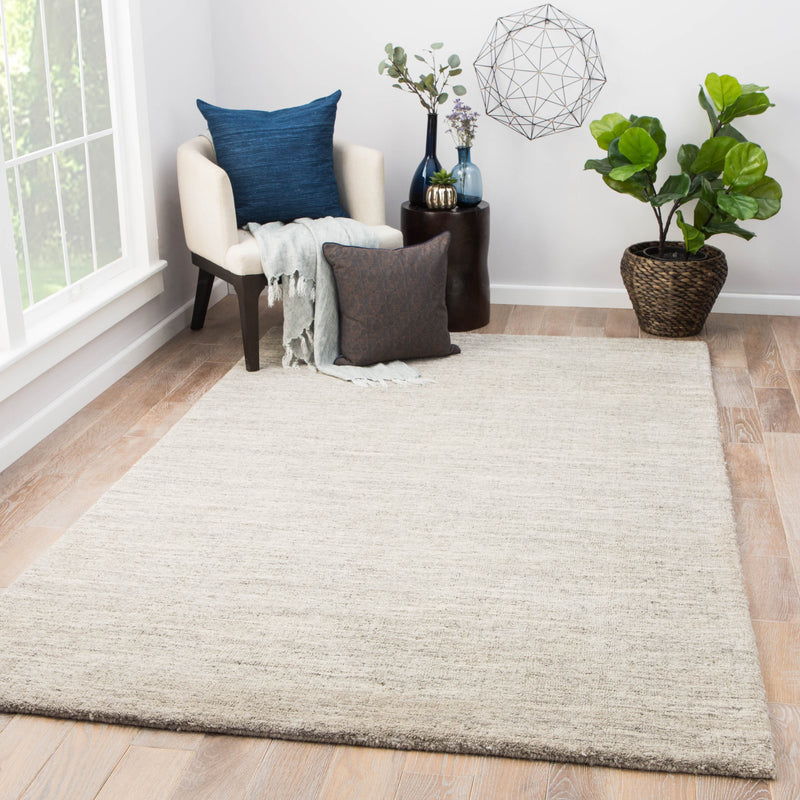 Beecher Handmade Solid Beige & Gray Area Rug