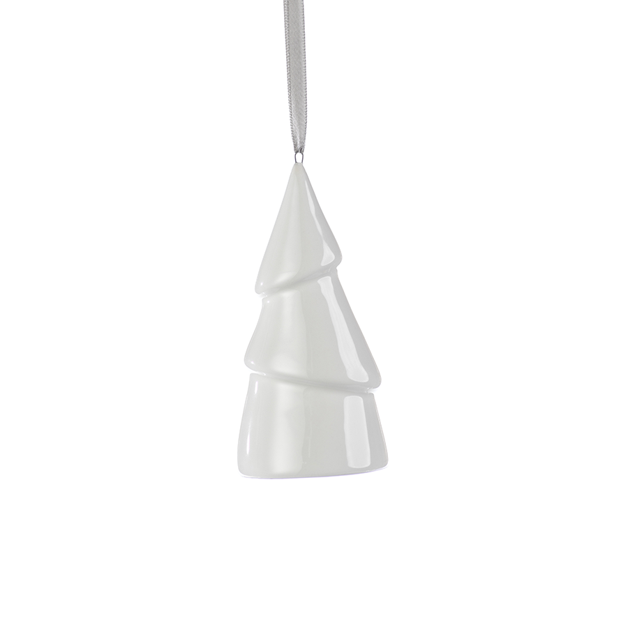 Ceramic White Tree Ornament by Panorama City