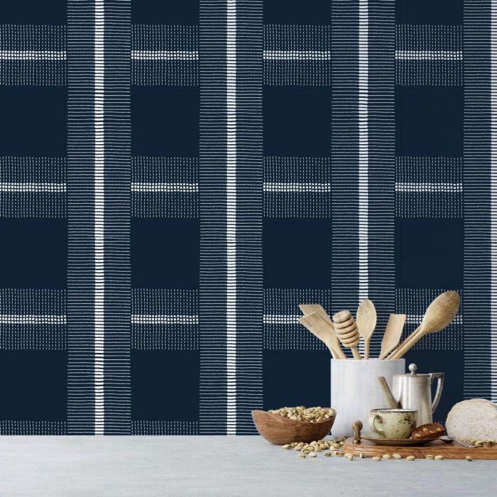 Check You Out Removable Wallpaper in Denim