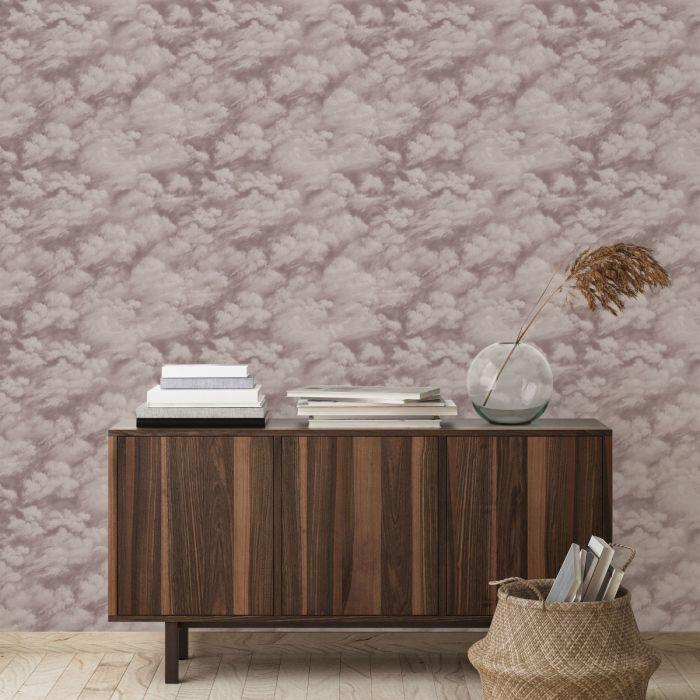 Clouds Removable Wallpaper in Fog Grey