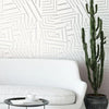 Dazzle Removable Wallpaper in White and Metallic Silver