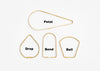 Contour Key Ring in Various Shapes & Colors