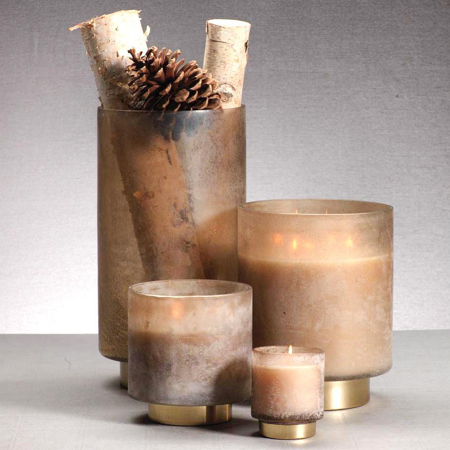 Cortina Scented Candle Jar in Taupe