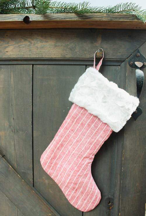 Crimson Stripe Christmas Stocking