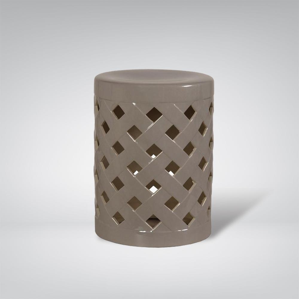 Crisscross Garden Stool in Grey