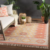 Emmett Indoor/ Outdoor Geometric Orange & Beige Area Rug