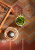 Emmett Indoor/ Outdoor Geometric Orange & Beige Area Rug