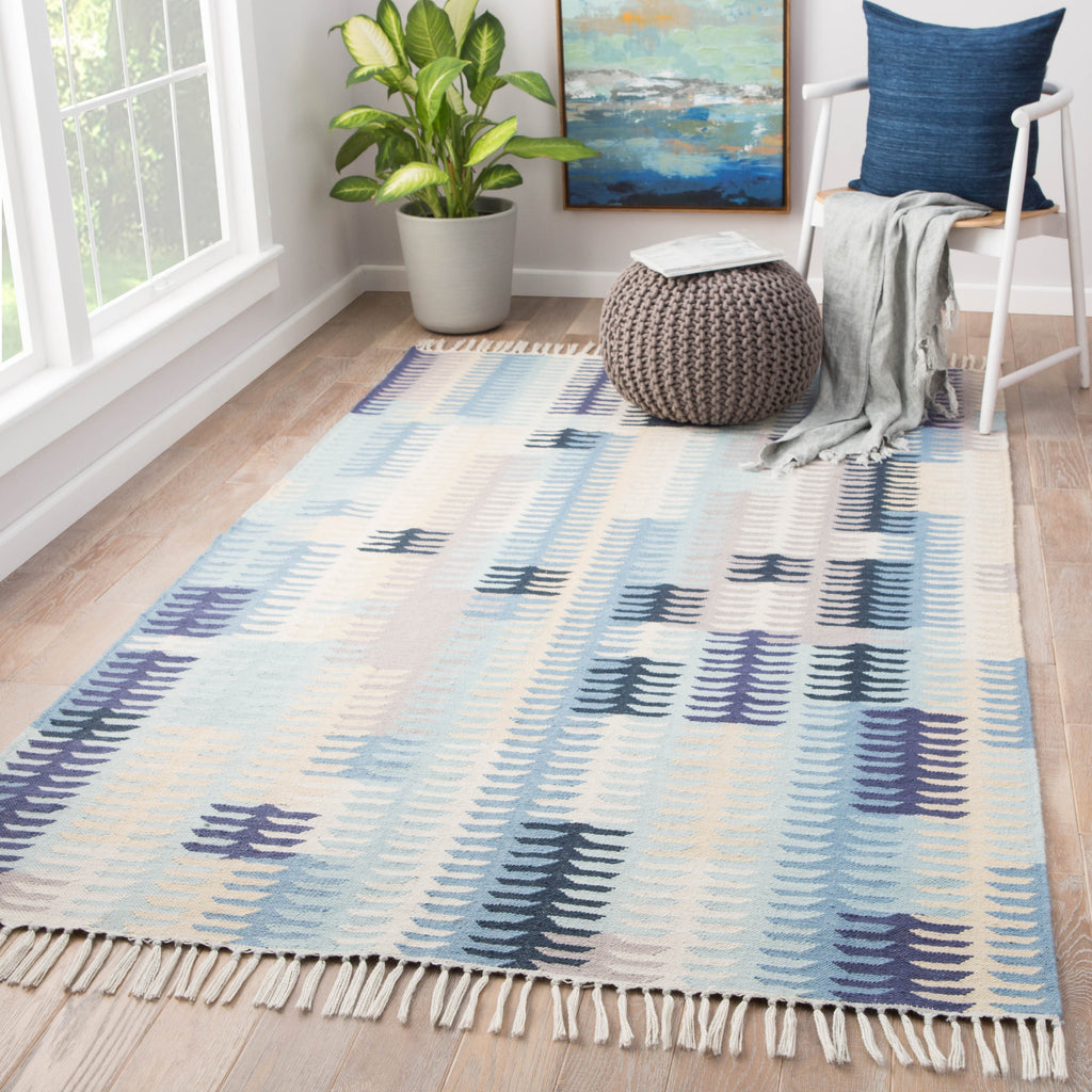 Carver Indoor/ Outdoor Abstract Blue & Gray Area Rug