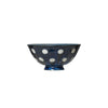 Blue Porcelain Bowl with White Polka Dots