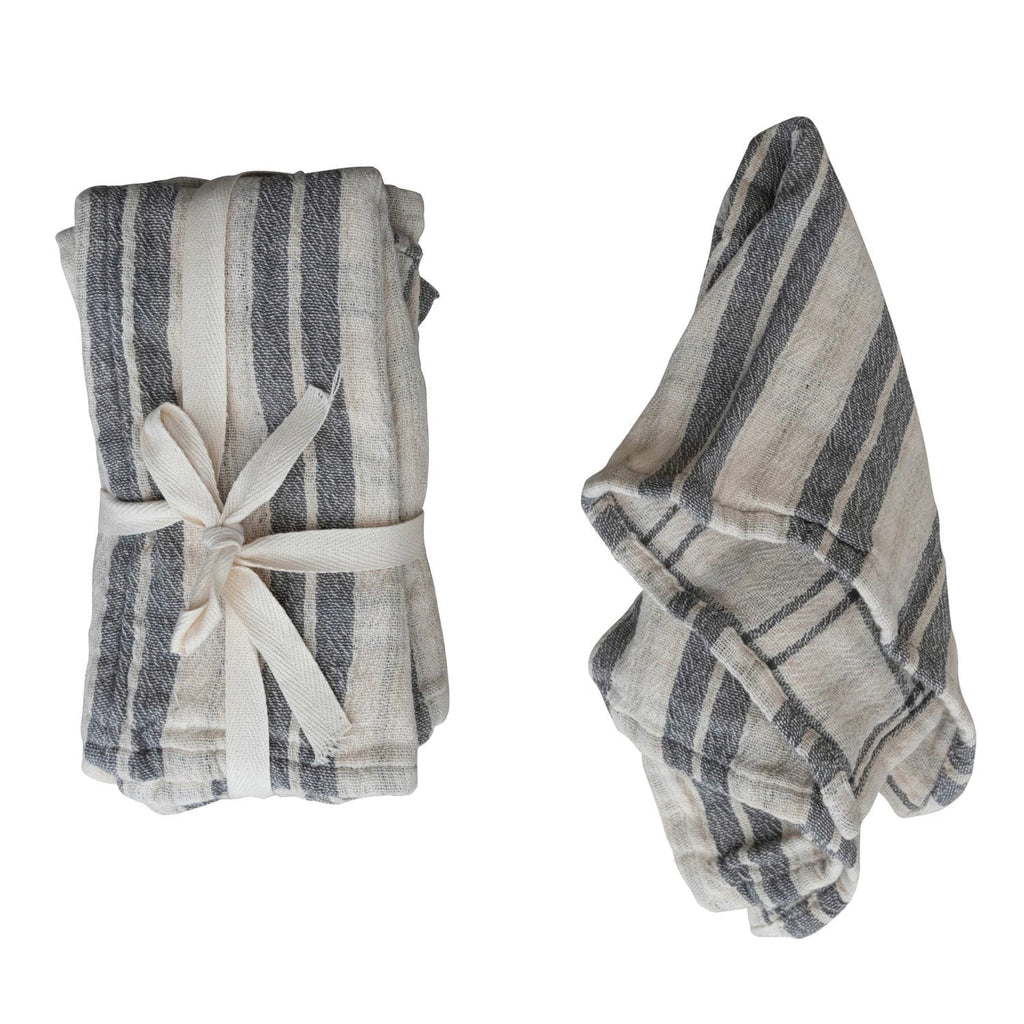 Two-Sided Cotton Double Cloth Napkins & Plaid Pattern, Set of 4